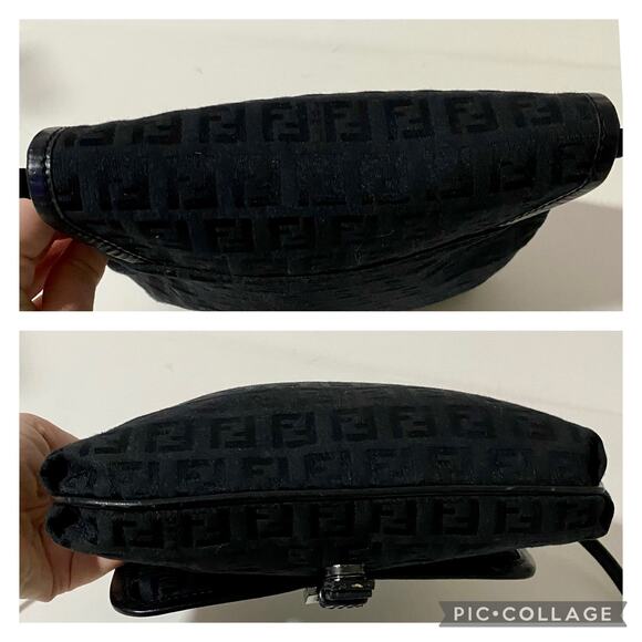 Fendi FF Zucca Logo Zucchino Monogram Canvas Shoulder Bag Purse Vintage Y2K 90's - Picture 15 of 16